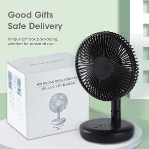 Electric Fans LED Light Wireless Punch-free Wall Mounted Air Folding Electric Ventilator Table USB Rechargeable