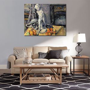 Handmade Artwork on Canvas Still Life with Plaster Cupid Paul Cezanne Painting Countryside Still Life Office Studio Decor