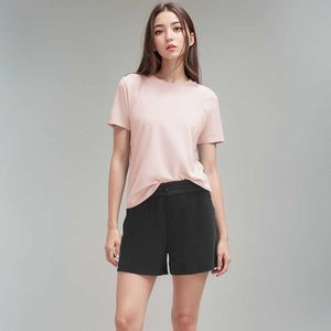LU-70 Yoga Top Suit Love Women's Round Neck T-shirt Short Sleeved Comfortable Fitness Casual Breathable Solid Color Soft Tees Gym Clothes