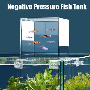 Akvarier Creative Aquarium Tank Negativtryck Fisk Tank Ekologisk Aquascape Decoration Small Fish Tank Beta Fish Tank Bowl Isolation 230617