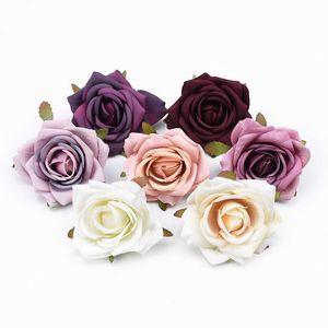 Dried Flowers 30PCS Artificial Silk Roses Head Christmas Decorations for Home Wedding Bridal Accessories Clearance Garland Material