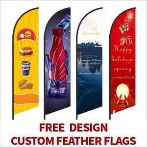 Banner Flags Beach Feather Flag Graphic Customized Printing Free Design Promotion Opening Celebration Outdoor Advertising Decoration 230616