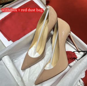 2023 Quality Red shiny Bottoms Shoe Heels Women Dress Shoes Fashion Designer High Heel 8 10 12cm So Kate Iriza Hot Chick Round Pointed Toes Pumps Wedding Party Sneakers