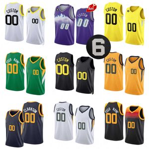 Anpassad ny säsong tryckt baskettröja 16 Simone Fontecchio 24 Walker Kessler Udoka Azubuike Lauri Markkanen Kelly Olynyk Clarkson Jerseys 6 Patch