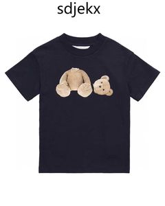 T-shirt infantil de manga curta de urso de cabeça decepada verão 2023 novo meio solto infantil meio verão marca de moda roupas infantis