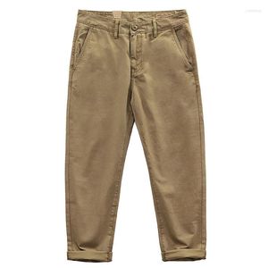 Pantaloni da uomo 2023 Chino da uomo Kaji Retro abiti da lavoro cachi cotone sciolto americano dritto casual