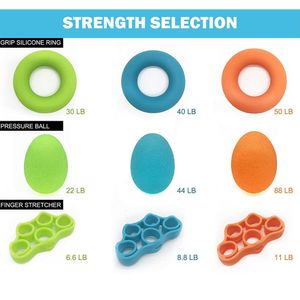 Hand Grips Finger Massager Ring Silicone Stretcher Trainer 3 Resistance Levels Gripper Strengthener for Climbing Guitar Piano 230616