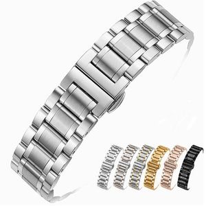 Uhrenarmbänder Uhrenarmband aus Edelstahl 12/14/15/16/17/18/19/20/21/22/23/24 mm Uhrenarmband für Quarzuhr Herren 230616