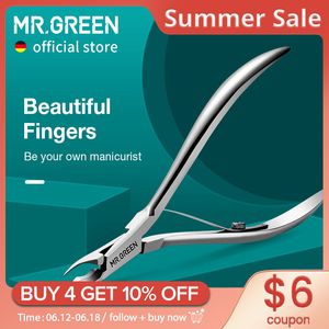 Cuticle Scissors MR.GREEN Nail Cuticle Nipper Manicure Scissors Stainless Steel Tweezer Clipper Dead Skin Remover Scissor Pusher Tool Trimmer 230616