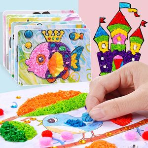 Outros Brinquedos 8Pcs Set DIY Cartoon Paper Crafts Educational For Children Handmade Handicraft Kindergarten Funny Arts And Kids Craft Gifts 230617