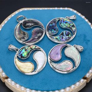 Hänge halsband naturliga skal runda form abalone charm för att göra diy juvelen halsband 42x42mm
