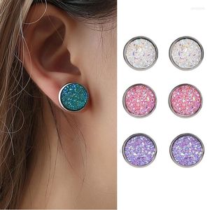 Stud Earrings Charmsmic Harajuku Style Women Small Round Simple Frosted Geometric 12mm Stainless Steel Female Girl Gift