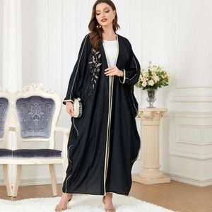 Casual Dresses SuperAen Muslim Women's Dress Long-sleeved Patchwork Bat-sleeve Loose Oversize Maxi