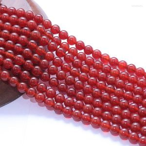 Beads Natural Red Agat Gem Stone Carnelian Round Loose 6-12MM Onyx Fit DIY Necklace For Jewelry Making