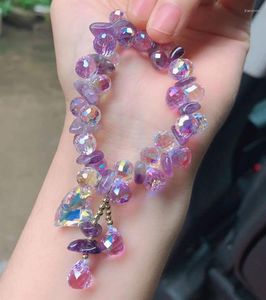 Link Bracelets Korean Style Fresh Charm Bracelet For Women Summer Crystal Female Fairy Sea Magic Color Love Hand String Jewelry Gift
