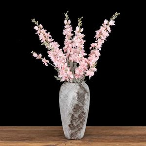 Flores secas 85cm único delphinium artificial para casa mesa de casamento decoração do quarto interior ao ar livre foto adereços parede de fundo