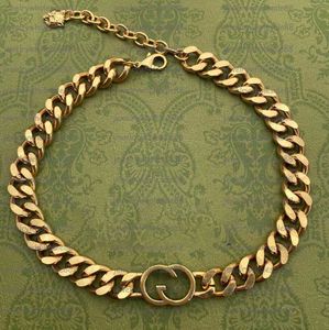 Hänge halsband designer halsband kubansk choker halsband krage punk vintage chunky tjock länk kedja för kvinnor nyår smycken tillbehör