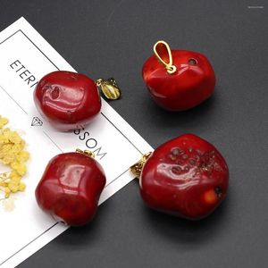 Pendant Necklaces 1 Pcs Artificial Coral Pendants Irregular Shape Sea Bamboo Red Bead For Jewelry Making Necklace Gift