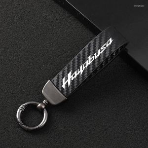 Keychains Fashion Motorcycle Carbon Fiber Leather Rope Keychain Key Ring For SUZUKI GSX1300R HAYABUSA GSX 1300R GSX1300 Miri227091263F