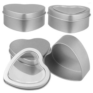 Moldes de cozimento 6/12 peças DIY artesanato em forma de coração caixa de chocolate caixa de prata lata sobremesa bolo recipiente com tampa molde molde pan balas balas