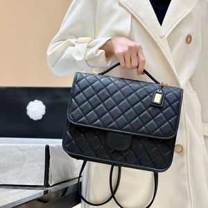 Borsa nuova di marca Borsa zaino di lusso da donna 10A Pelle bovina caviale di alta qualità 22 Zaino Borsa per computer Borsa a tracolla con catena 31 cm con scatola