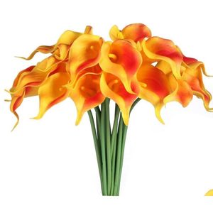 Decorative Flowers Wreaths Artificial Real Touch Calla Lily Bouquet For Outdoor Home Decor Party Fake Flower Nosegay Drop Dhhcs