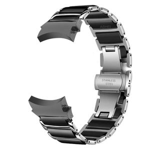 Uhrenarmbänder für Samsung Galaxy Watch 4 5/5 Pro Band 40 mm 44 mm Watch4 Classic 46 mm Kein Lückenarmband Keramik Edelstahlband 45 mm Armband 230616