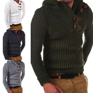 Męskie swetry długie rękawy Lekkie bluzy z kapturem żebra