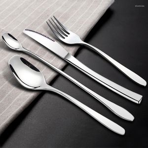 Dinnerware Sets 304 Stainless Steel Cutlery Spoon Western Tableware Set El Thickened Steak Knife European Burdock Fork