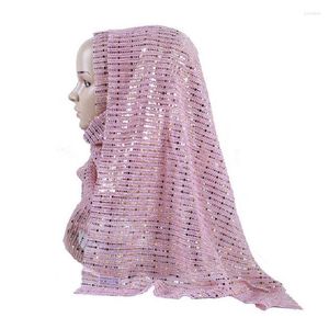 Sciarpe Stile occidentale Paillettes Donna Scintilli Scialle Femminile Paillettes musulmane Hijab in viscosa Sciarpa Avvolge Silenziatore luccicante islamico