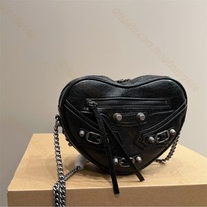 Mini borse a cuore delle migliori marche Borse in pelle di alta qualità Borse cosmetiche donna classica Tracolla a catena Borsa a tracolla Chiusura con zip Borse da sera Borse a tracolla