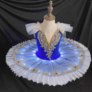 Roupa de palco 2023 Led Tutu Infantil Traje de Balé Swan Lake Vestido de Bailarina Adulto Crianças Festa Dancewear Outfit