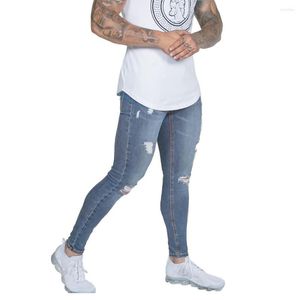 Active Pants Spray On Men Sweatpants Yoga Skinny Jeans Denim Jeggings Blue Elastic Muscle Exerciser Long Sport Joggers