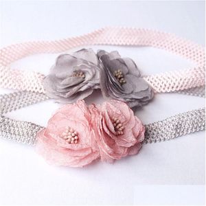 Hårgummiband 12st/mycket koreansk design dubbelblomma rosa guldhjärtan hårband prinsessa grå blommig sommar elastisk tjej dhgarden dho2m