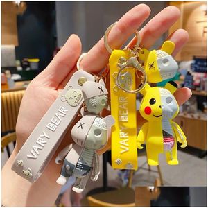 Киноигры бренд ключевые кольца мультфильм половина Skl Bead Bear Bear Bechain Fashion Animal Keyring автомобильные цепочки держатель держатель Bag Sending Charm Keyfobs dhjr7