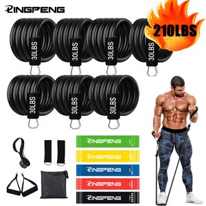Resistance Bands Set 7 Piece Exercise Band Portable Home Gym Accessories Professional Fitness Elastic Rubber Workout Expander 230617
