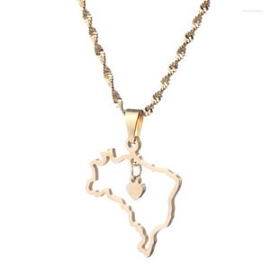 Pendant Necklaces Brazil Heart Map Brasil Maps Jewelry
