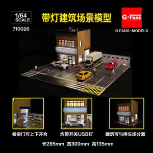 3D Puzzles 1 64 G FANS Car Garage Diorama Model With LED Lights Parking Lots City DIY Model Sets Can Be Combined with Cities 230616