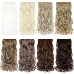 22 Inch One-piece Clip-in Hair Extensions with Five Clips Long Curly Hairpiece Variety of Styles Available Choose Your Favorite