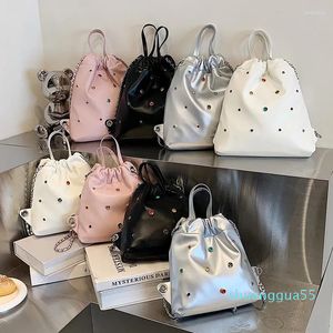 Zaino di design con coulisse per donna Borse multifunzione in PU Borsa per telefono da donna Borsa a tracolla per ragazze