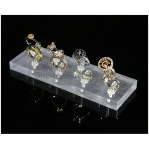 Jewelry Tray Customized Acrylic Ring Display Stand Clip Holder Organizer Clips Jewellery Case Drop Delivery Packaging Dhdps