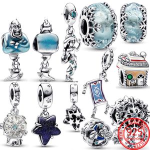 Neue 925er Silber-Charms, hochwertiger Damen-Verlobungs-Designer-Schmuck, Party-Geschenke, DIY-passendes Pandora-Armband, Aladdin, die kleine Meerjungfrau, komplettes Kollektionsset