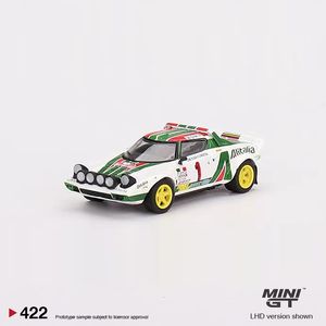 Electricrc Mini GT 1 64 모델 자동차 Lancia Stratos HF 1977 Rally Montecarlo 수상자 #1 합금 다이 캐스트 러닝 차량 #422 LHD 230616