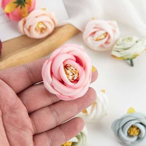 Сухоцветы 10 шт. искусственные шелковые чайные розы альбом «сделай сам» для украшения дома на Рождество, свадьба, вечеринка, сад, искусственный