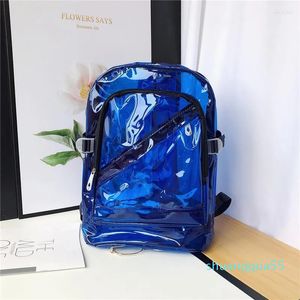 Designer ryggsäck transparent pvc kvinnor bokväska godis klar gelé resväska kristall strand väska bärbara väskor