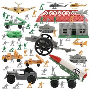 Action Toy Figures ViiKONDO Army Men Toy Soldier Action Figure Military Playset WWII US vs German Wargame Battlefield Tank Jet Accessories Boy Gift 230616