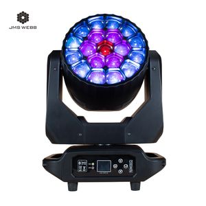 SHEHDS Nova Versão LED RGBW Beam+Wash 19X20W Big Bees Eyes Moving Head Lighting Com DJ Controller Nightclub