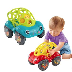 Diecast Modell Baby Auto Puppe Spielzeug Krippe Hand Fangen Glocke Ringe Grip Gutta Inertial Rutsche Ball anti fallen Spielzeug geschenke geboren 230617