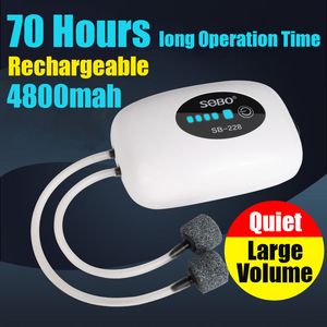 Luftpumpen-Zubehör, 4800 mAh, Aquarium-Sauerstoff-Luftpumpe, Kompressor, USB-Aufladung, tragbarer Auspuff, extrem leise, stumm, Outdoor, Angeln, Haustier, 230617