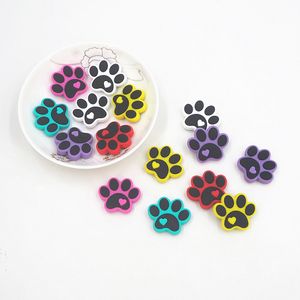 Baby Teethers Toys Chenkai 50PCS Cartoon Dog Paw Silicone Beads DIY Focal Bead BPA Free Infant Chewable Dummy Necklace Pacifier Toy Accessories 230617